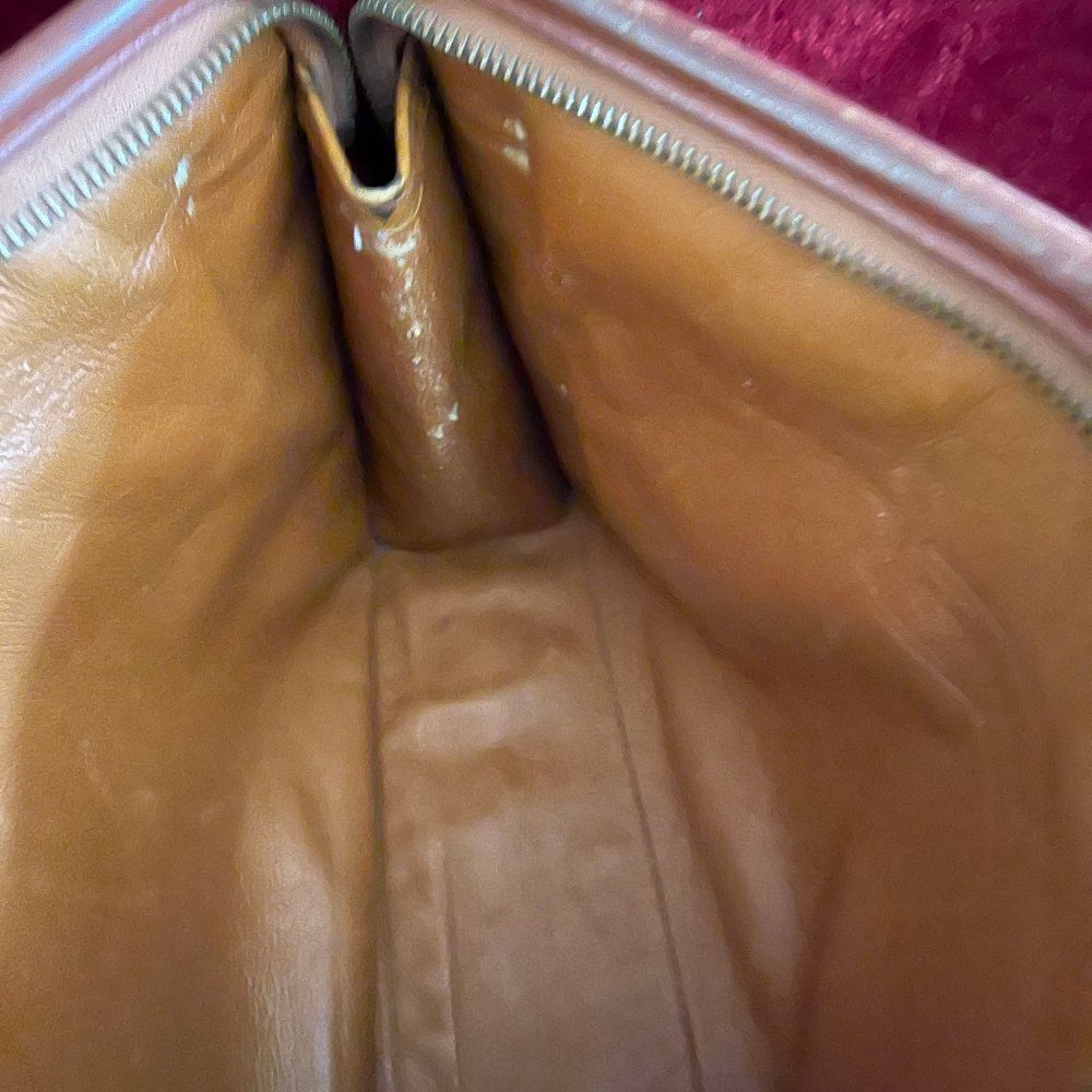 Authentic MCM Visetos Caramel and Tan Coated Canvas Zipper Clutch Purse Handbag - Picture 10 of 10